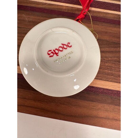 CHRISTMAS Lot of 2 SPODE Items Small Dish and Tree Teacup Ornament. - Picture 13 of 13